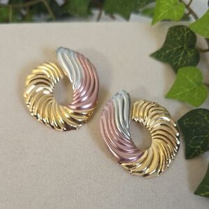 Gold Filled Swirl Earrings Lightweight Thin